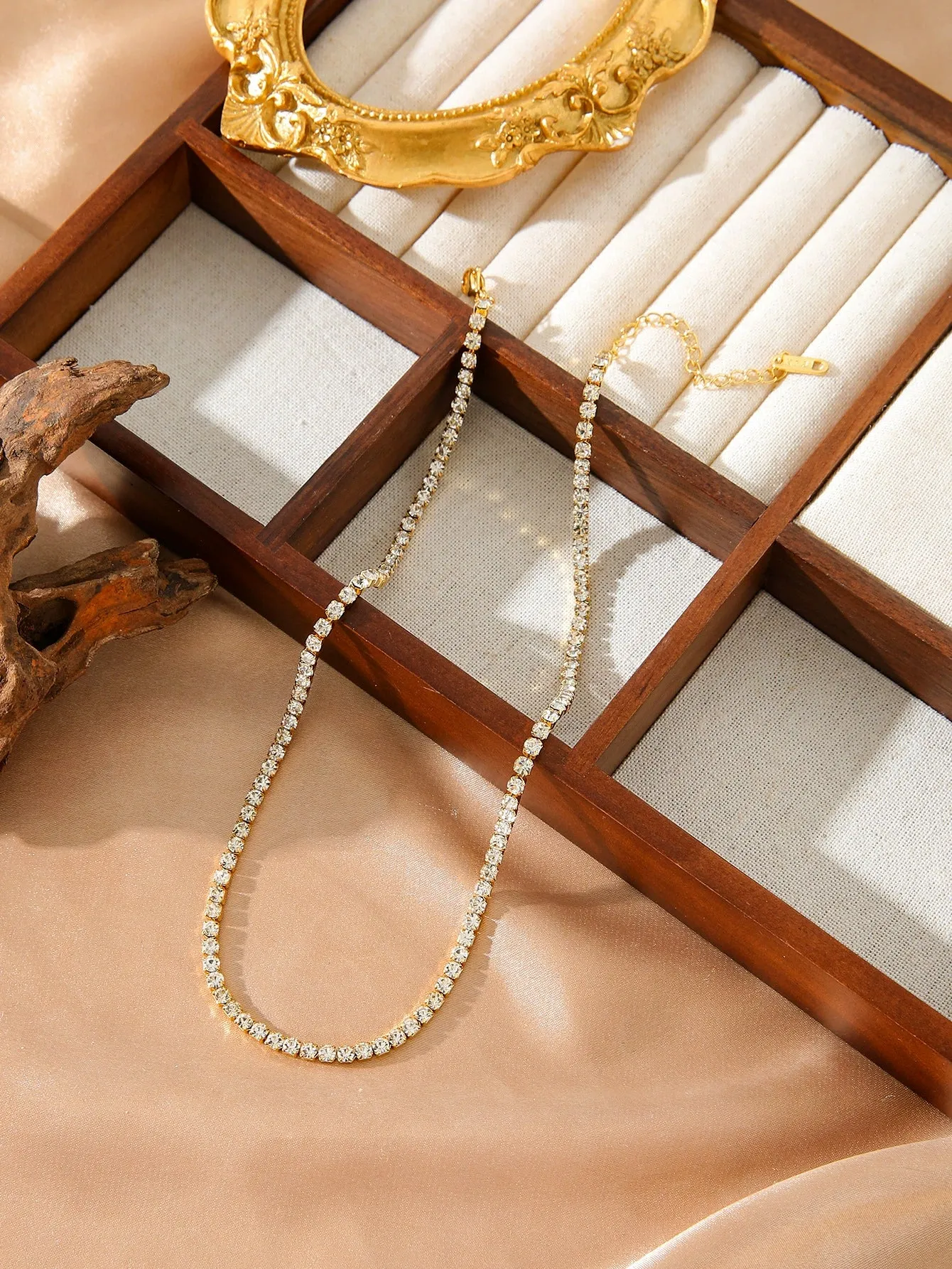 Full Diamond Necklace with 18k Gold and Diamond Set Zircon sold by ChicSew product image thumbnail 3