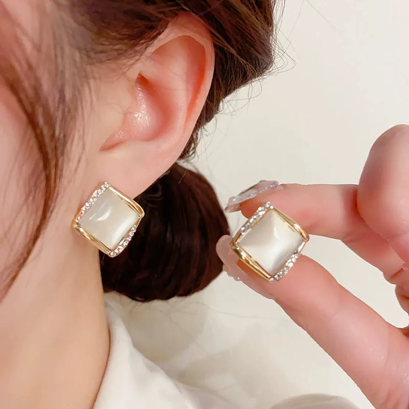 Sparkling Square Diamond Earring Design Earrings made by ChicSew