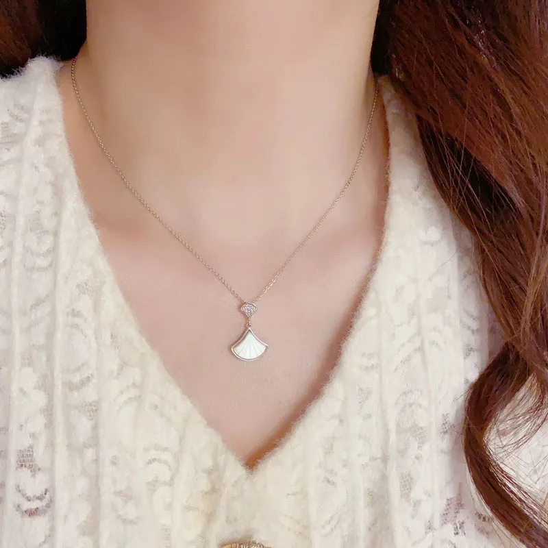 Sparkly Diamond Fan Necklace Luxurious Collarbone Chain sold by ChicSew product image thumbnail 2