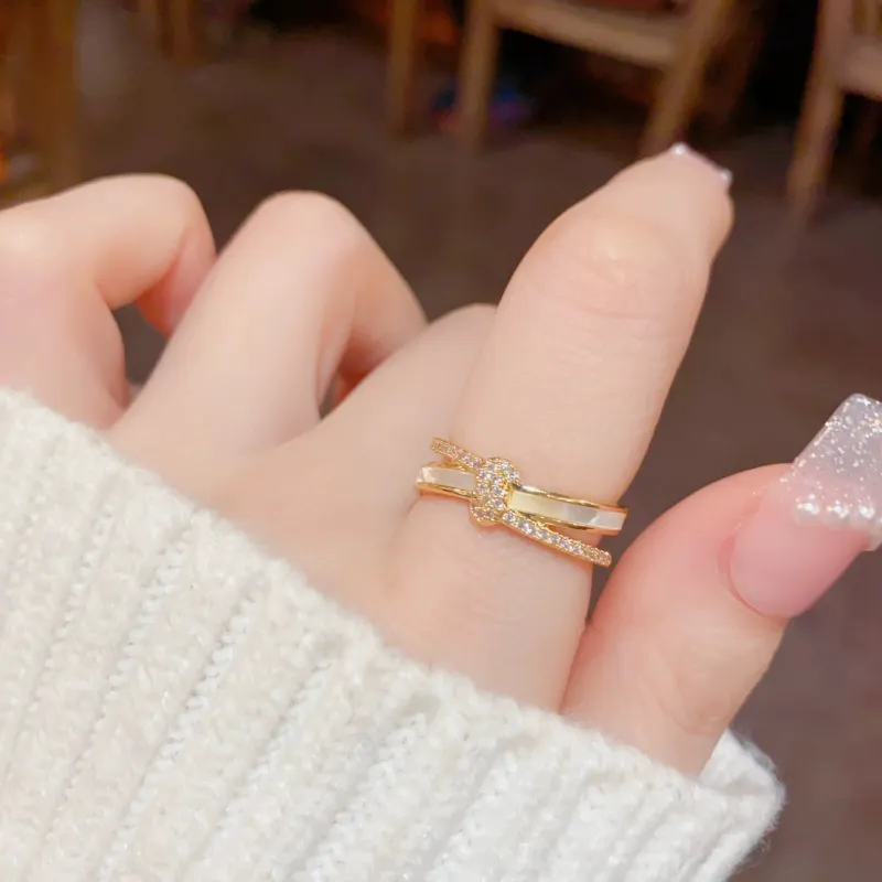 Shell Double-layer Wave Opening Ring for Summer made by ChicSew