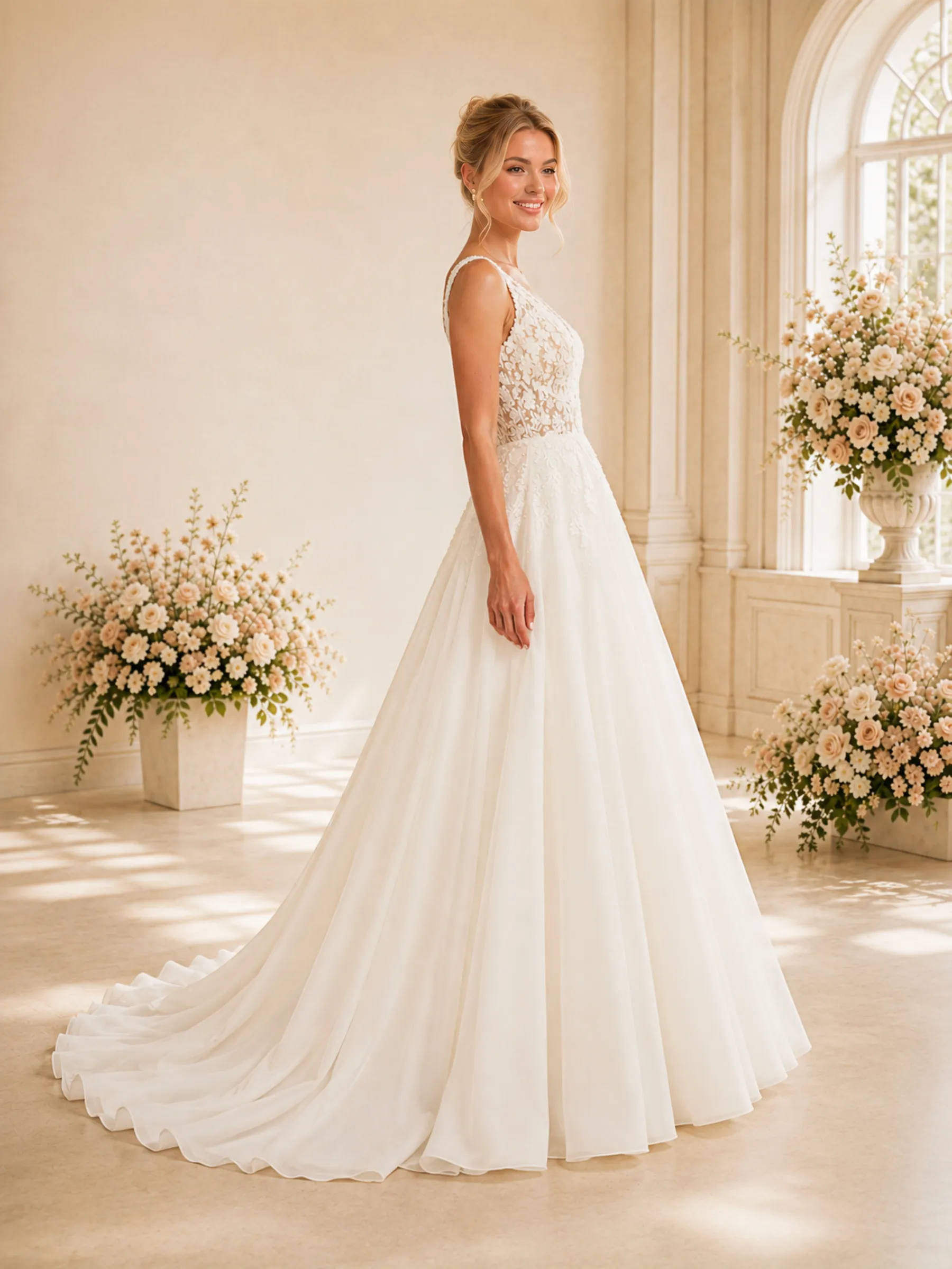 ChicSew Elegant Spaghetti Straps Lace A-Line Long Wedding Dresses With Open Back sold by ChicSew product image thumbnail 3