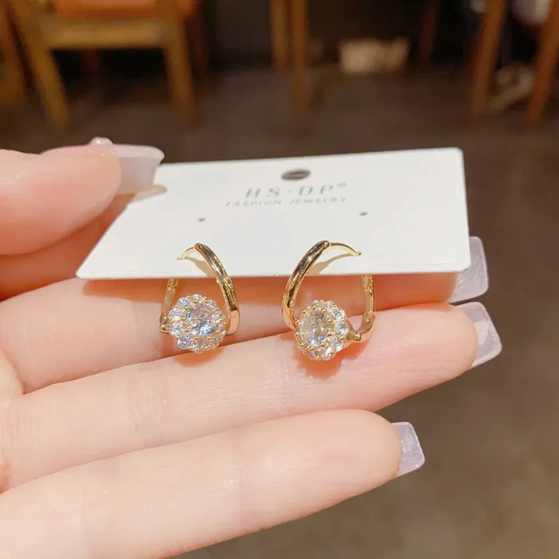 Golden Exquisite Zircon Ear Buckle sold by ChicSew product image thumbnail 2