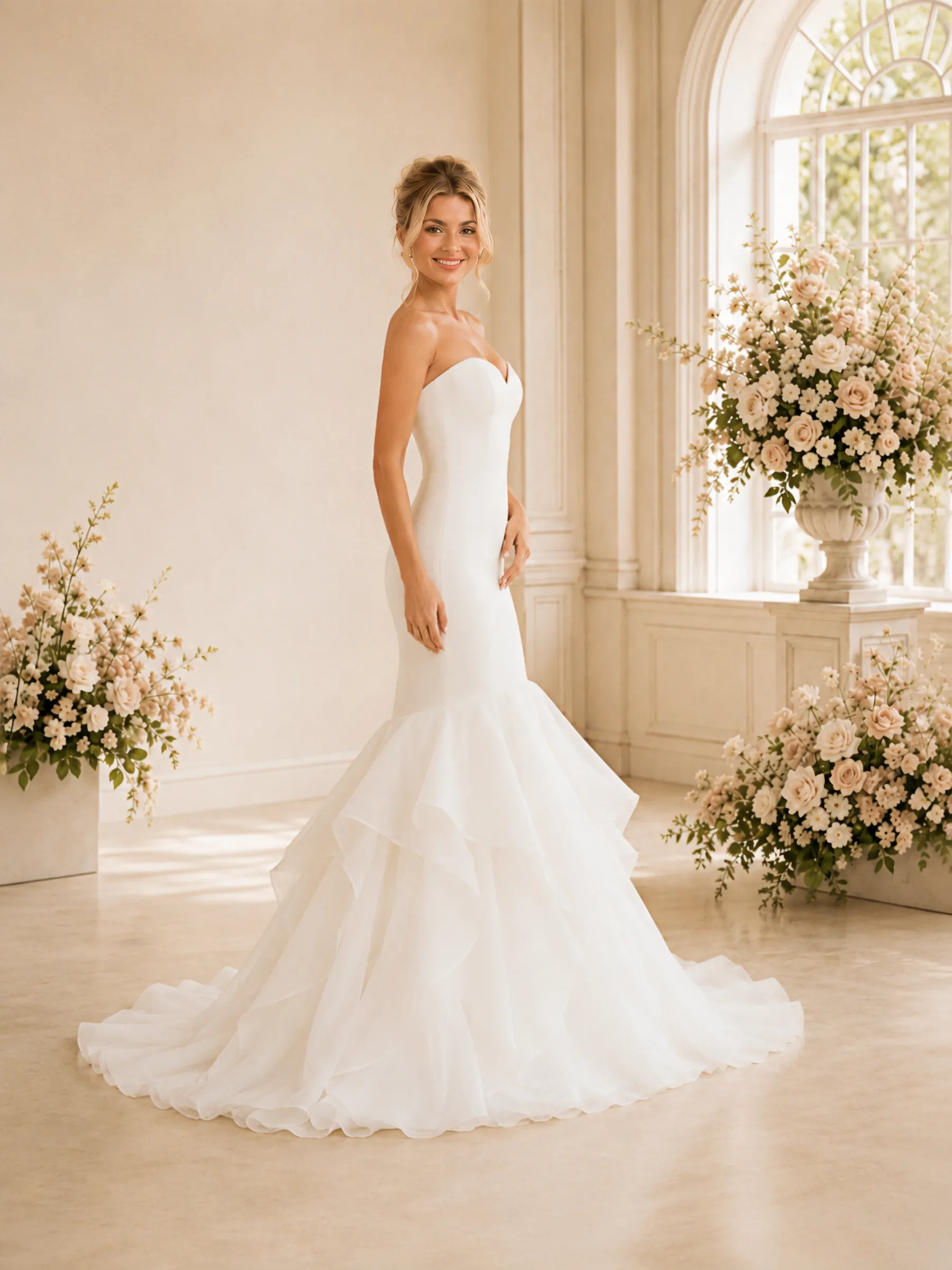 ChicSew Classic Sweetheart Sleeveless Mermaid Crepe Floor-Length Wedding Dresses sold by ChicSew product image thumbnail 3