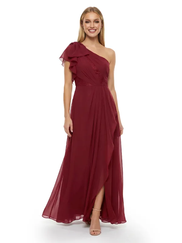 Chicsew Mother of The Groom Dresses One Shoulder Lace Chiffon Gown Modern Flowy Formal Bridal Party Attire made by ChicSew