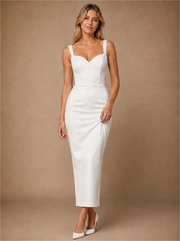 ChicSew Classy Sweetheart Satin Sheath Ankle-Length Wedding Dresses made by ChicSew