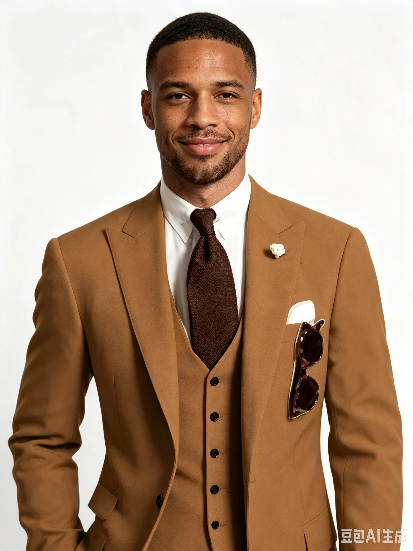Classic 1 Piece Brown Men's Suit with Regular Fit and Sophisticated Peak Lapel sold by ChicSew product image thumbnail 2