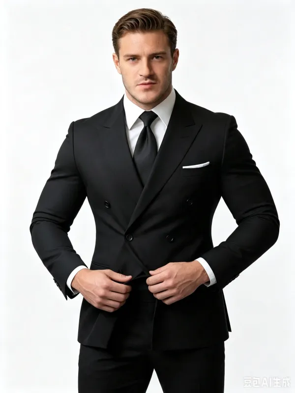 Classic 3 Piece Black Men's Suit with Regular Fit and Sophisticated Peak Lapel made by ChicSew