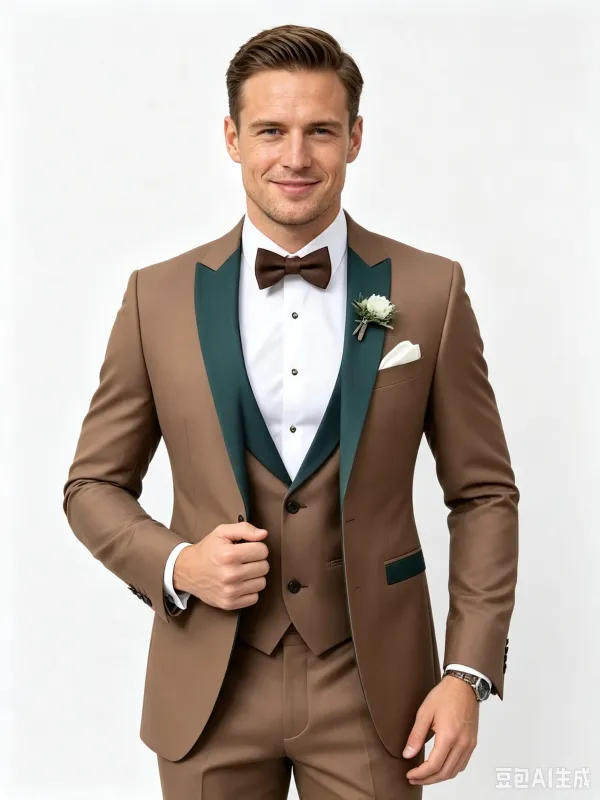 Color Blocking 1 Piece Men's Suit with Regular Fit and Sophisticated Peak Lapel made by ChicSew