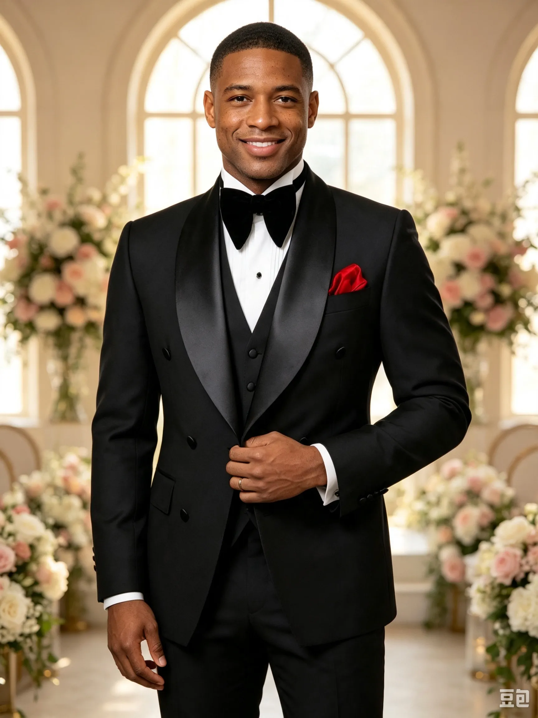 Classic 2 Piece Black Men's Suit with Regular Fit and Sophisticated Peak Lapel sold by ChicSew product image thumbnail 4