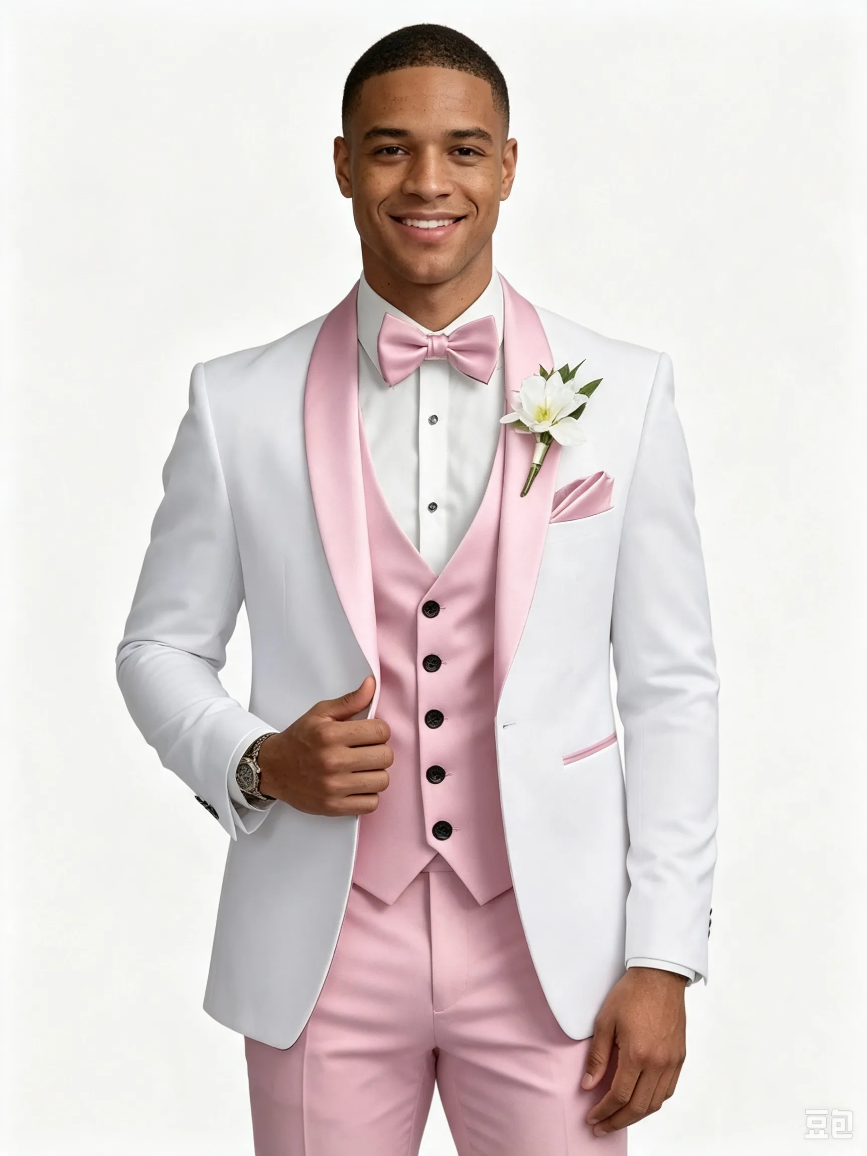 Color Blocking 2 Piece Men's Suit with Regular Fit and Sophisticated Peak Lapel sold by ChicSew