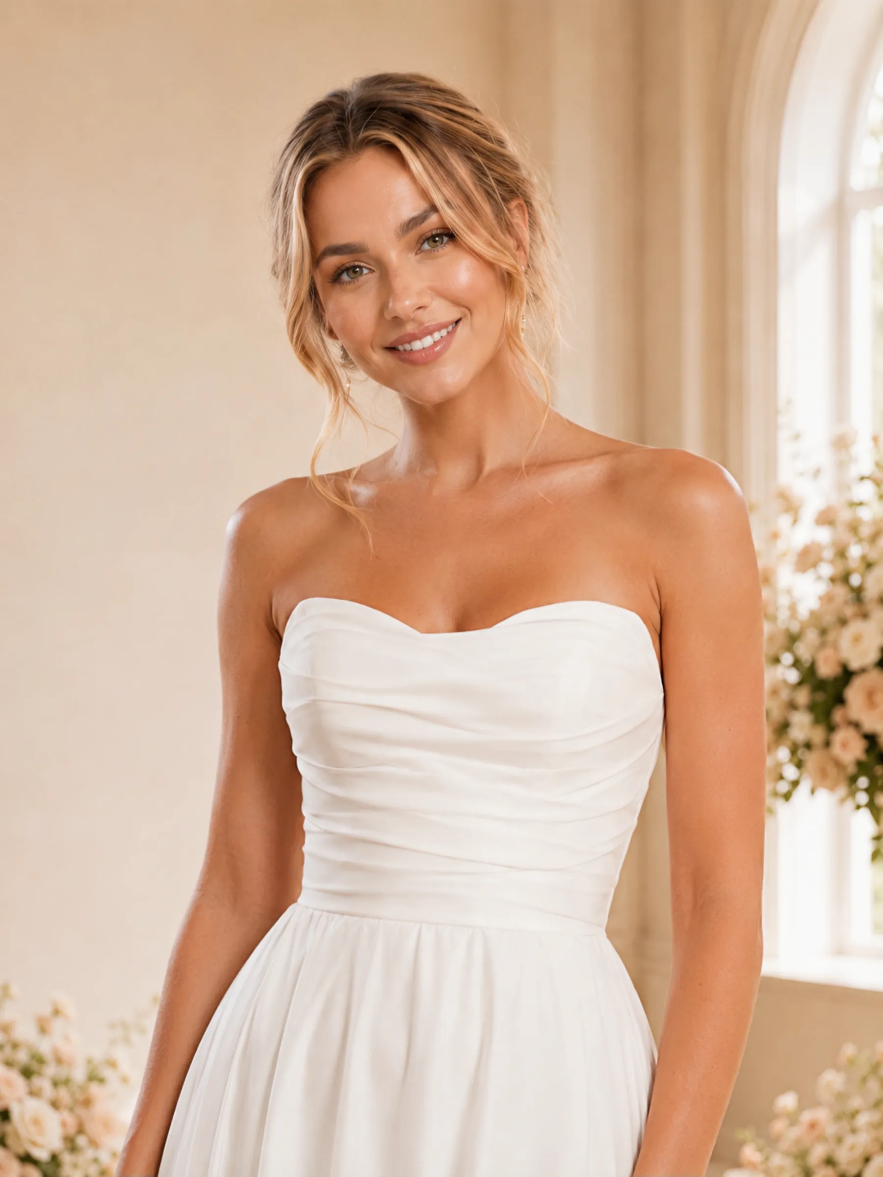 ChicSew Fancy Elegant A-Line Chiffon Sweetheart Ruched Maxi Wedding Dress sold by ChicSew product image thumbnail 4