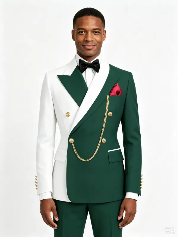 Color Blocking 1 Piece Men's Suit with Regular Fit and Sophisticated Peak Lapel made by ChicSew
