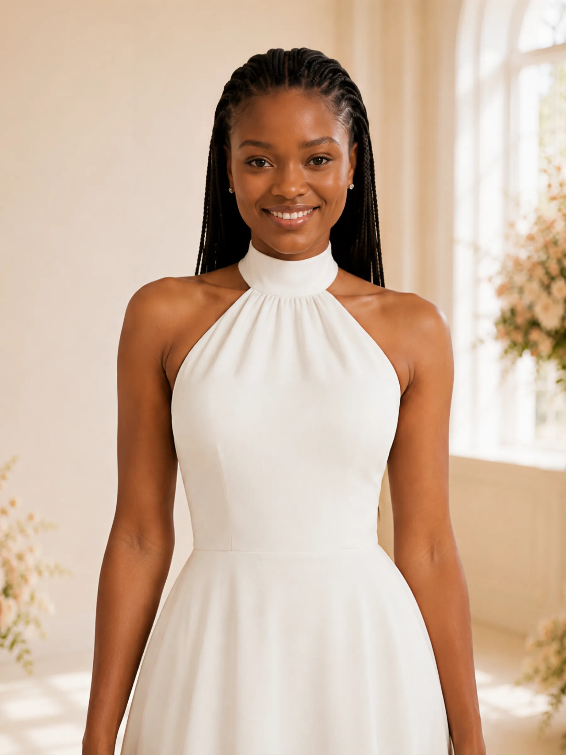 ChicSew Simple Halter Sleeveless Chiffon A-Line Floor-Length Wedding Dress sold by ChicSew product image thumbnail 2