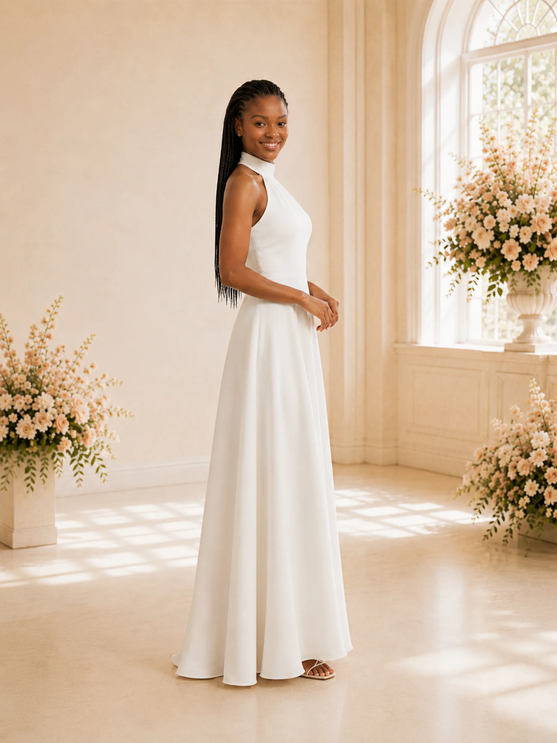 ChicSew Simple Halter Sleeveless Chiffon A-Line Floor-Length Wedding Dress sold by ChicSew product image thumbnail 3