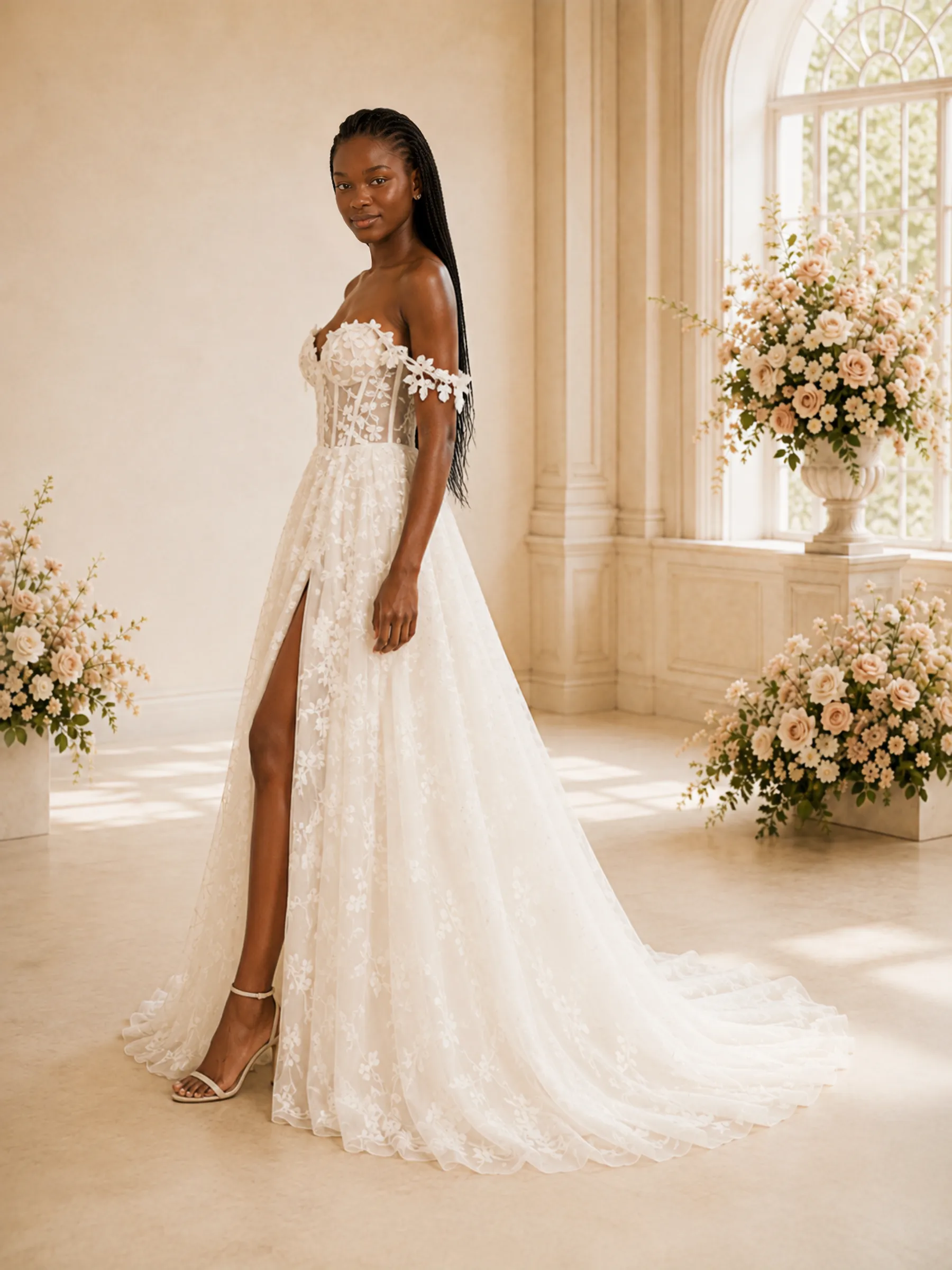 ChicSew Romantic A-Line Off The Shoulder Boning Lace Maxi Wedding Dress sold by ChicSew product image thumbnail 3