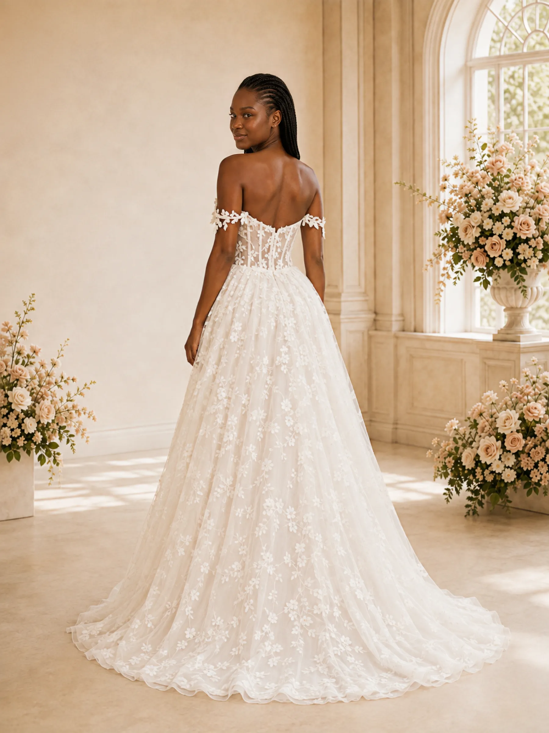 ChicSew Romantic A-Line Off The Shoulder Boning Lace Maxi Wedding Dress sold by ChicSew product image thumbnail 4