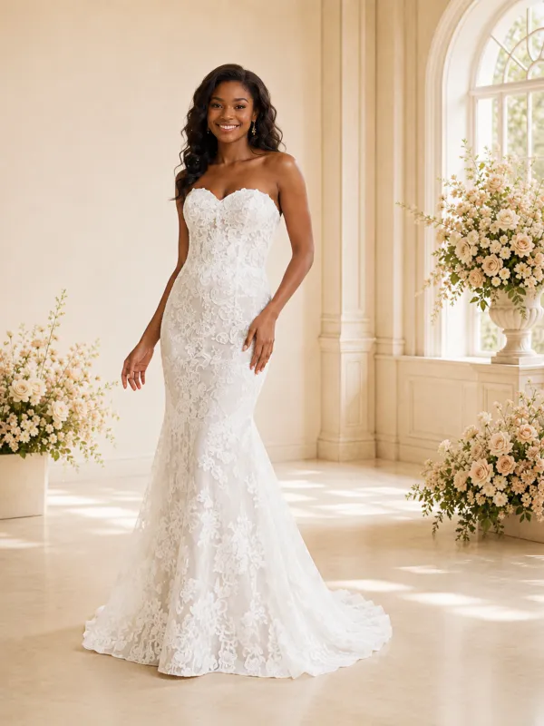 ChicSew Romantic Sweetheart Lace Mermaid Floor-Length Wedding Dress made by ChicSew