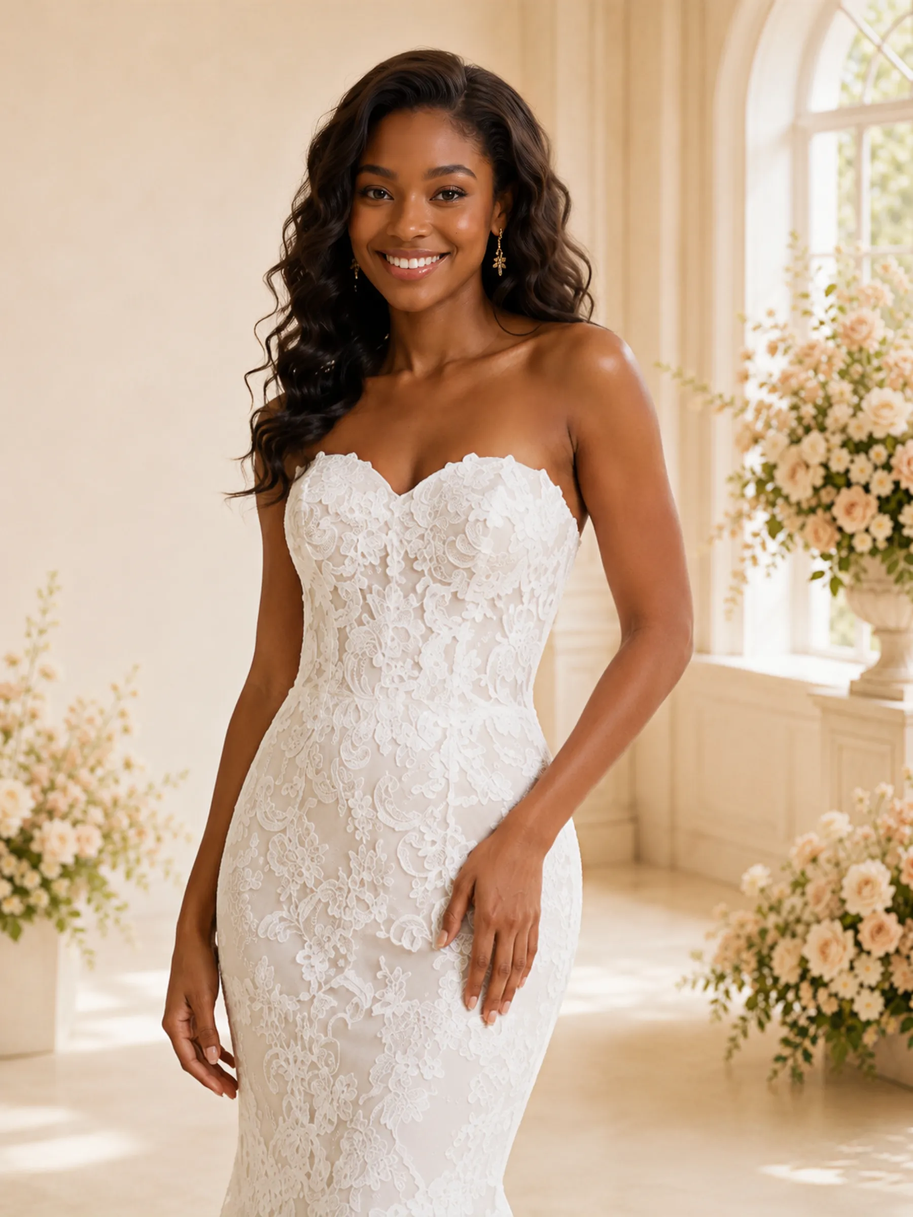 ChicSew Romantic Sweetheart Lace Mermaid Floor-Length Wedding Dress sold by ChicSew product image thumbnail 2