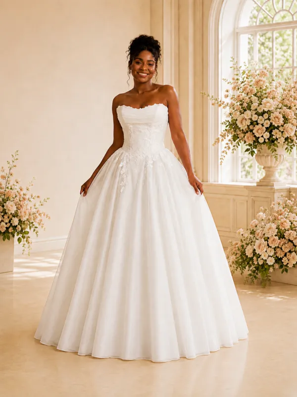 ChicSew Elegant Sweetheart A-Line Lace Tulle Maxi Wedding Dress With Applique made by ChicSew
