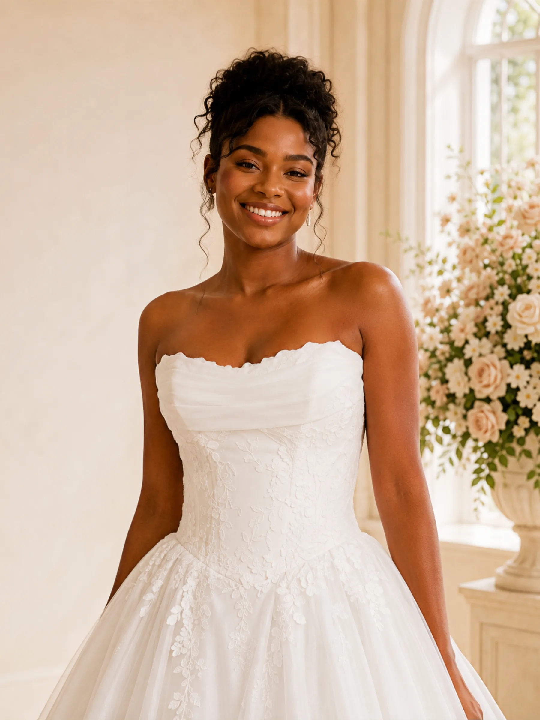 ChicSew Elegant Sweetheart A-Line Lace Tulle Maxi Wedding Dress With Applique sold by ChicSew product image thumbnail 2