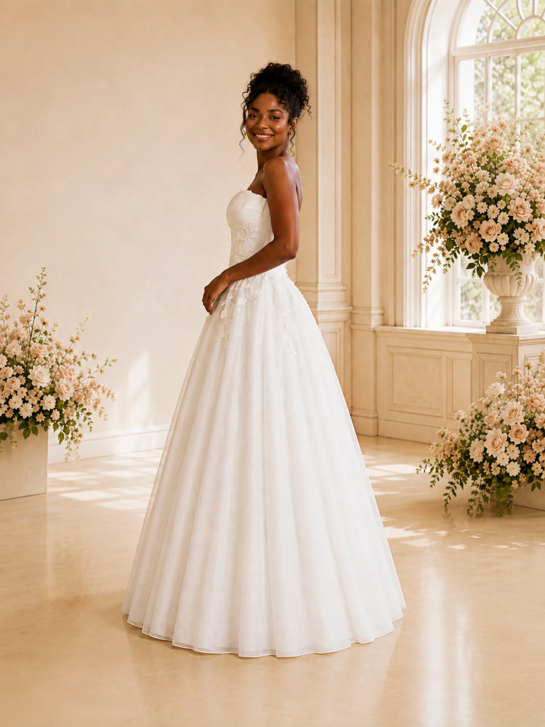 ChicSew Elegant Sweetheart A-Line Lace Tulle Maxi Wedding Dress With Applique sold by ChicSew product image thumbnail 3