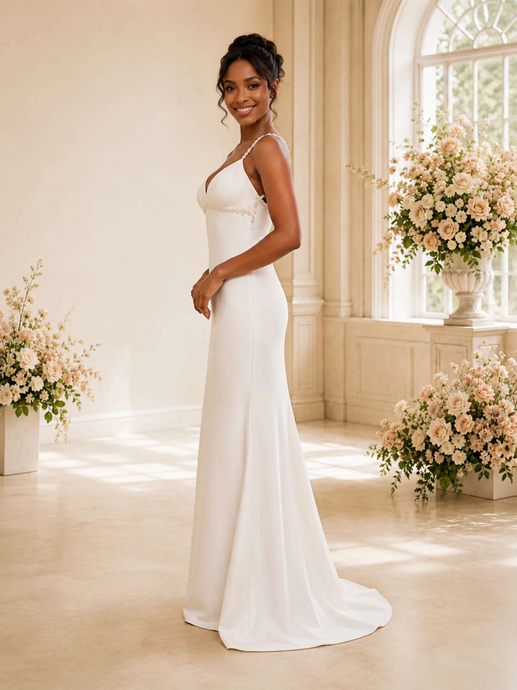 ChicSew Sexy Spaghetti Straps Satin Mermaid Floor-Length Wedding Dress With Beading sold by ChicSew product image thumbnail 3