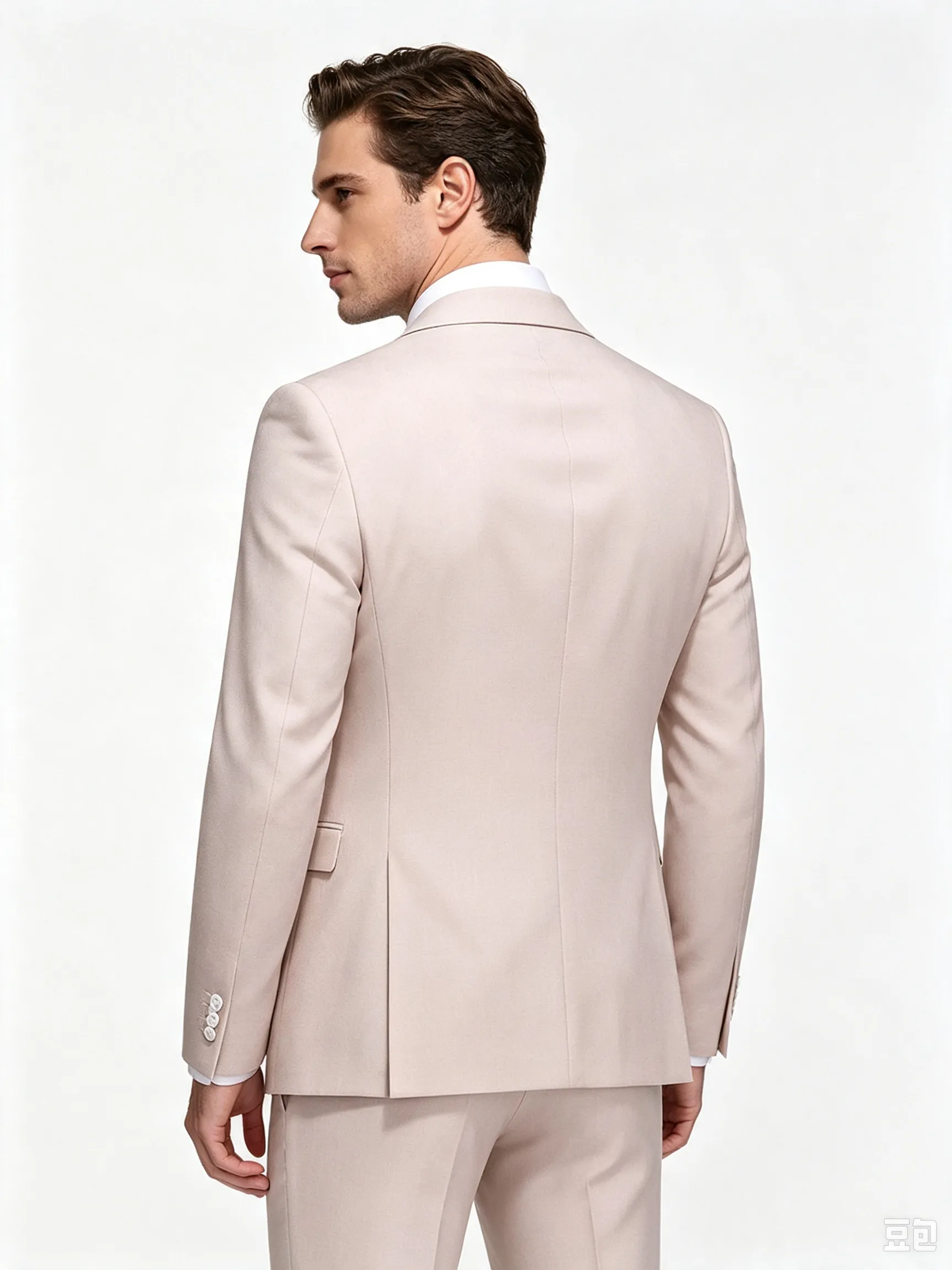 Classic 2 Piece Ivory Men's Suit with Regular Fit and Sophisticated Peak Lapel sold by ChicSew product image thumbnail 3