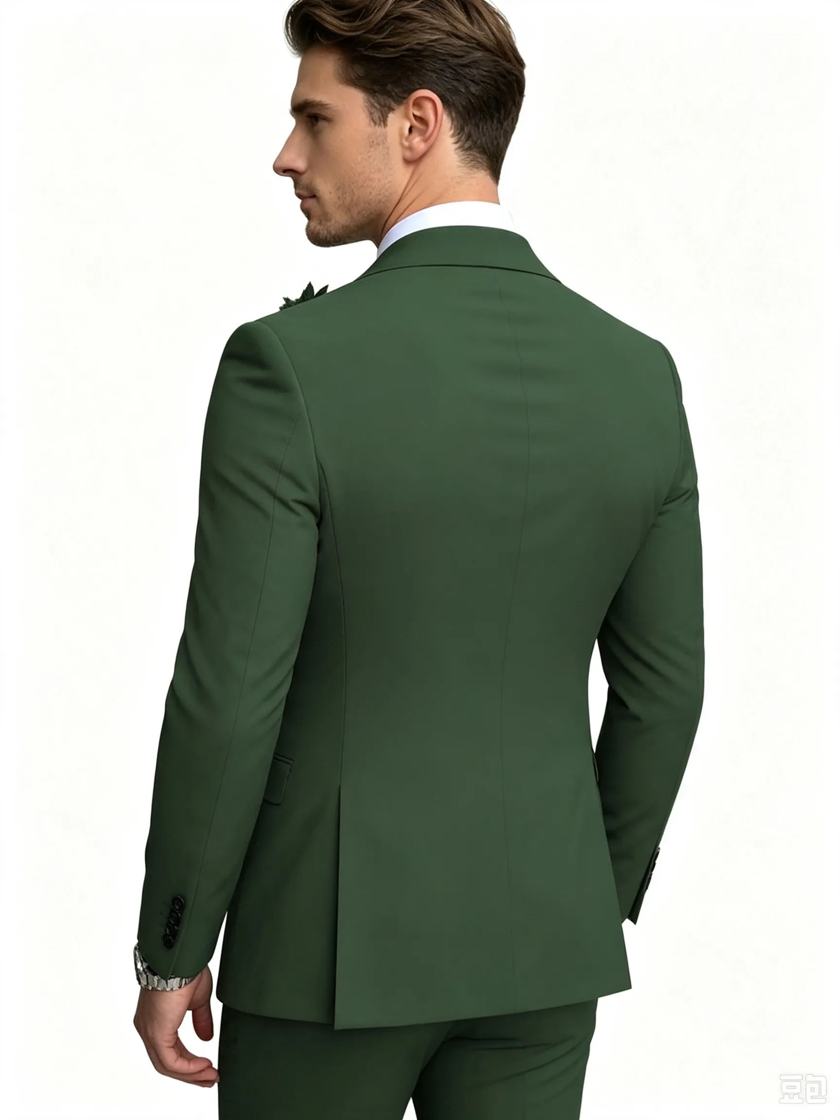 Classic 2 Piece Emerald Men's Suit with Regular Fit and Sophisticated Peak Lapel sold by ChicSew product image thumbnail 3