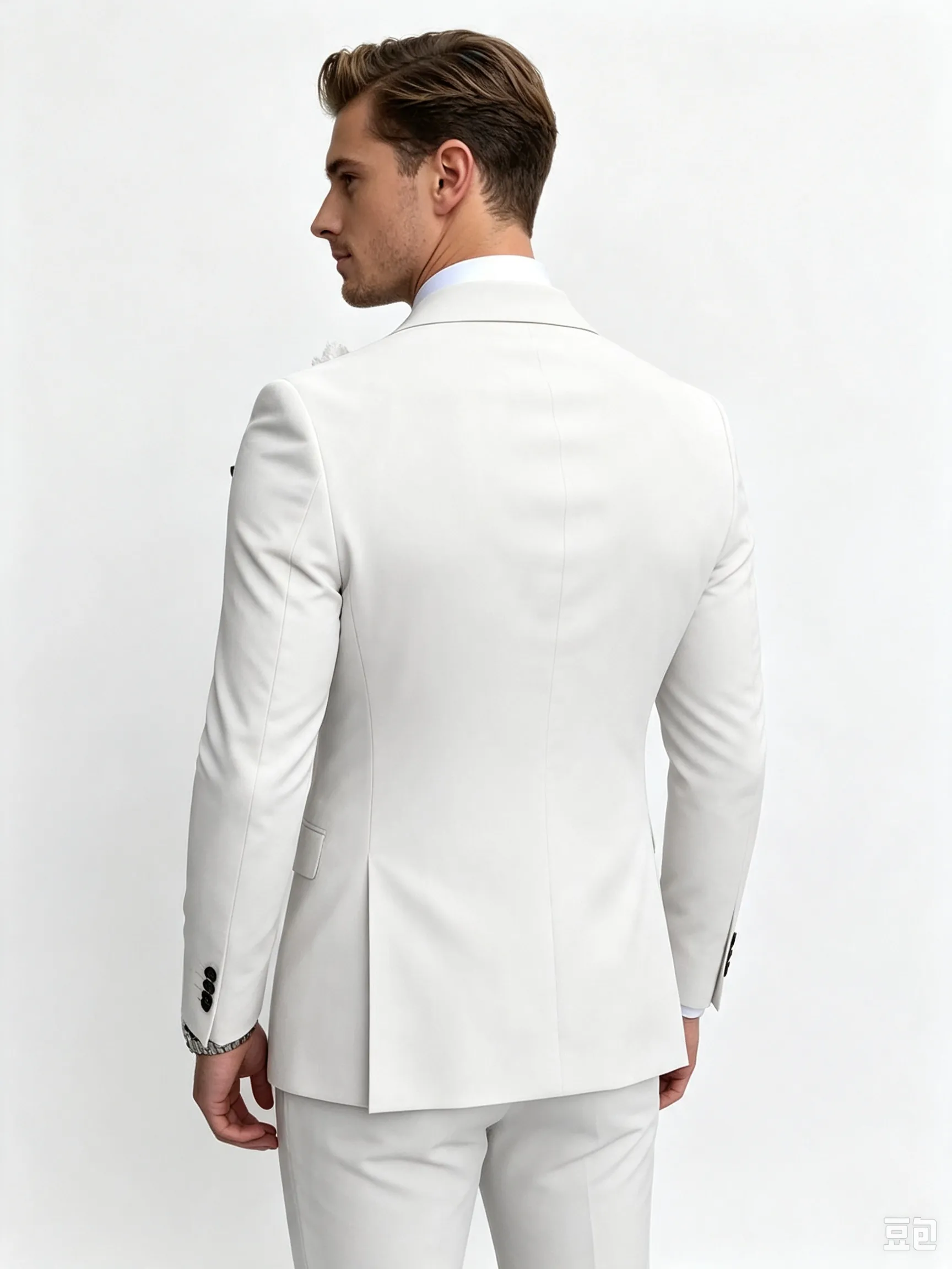 Classic 1 Piece White Men's Suit with Regular Fit and Sophisticated Peak Lapel sold by ChicSew product image thumbnail 4