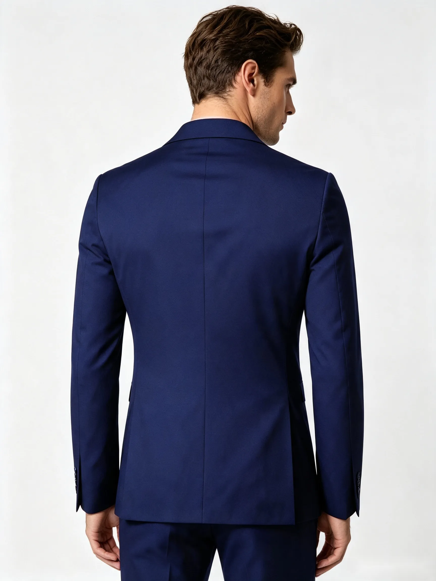 Classic 2 Piece Dark Navy Men's Suit with Regular Fit and Sophisticated Peak Lapel sold by ChicSew product image thumbnail 2