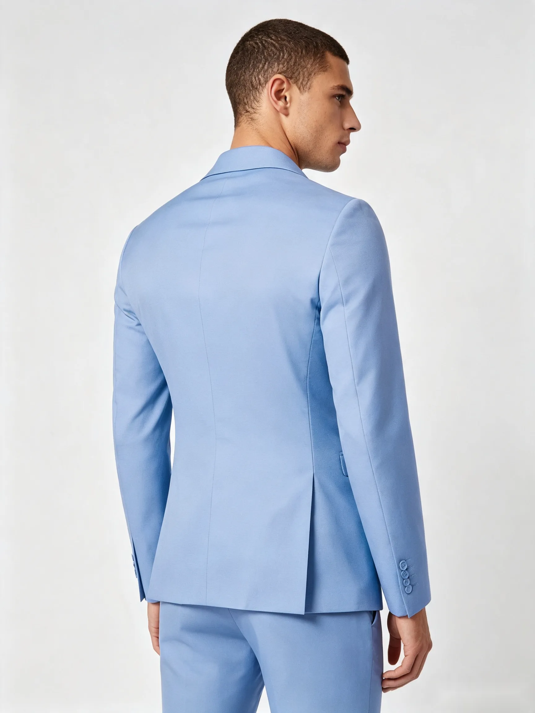 Classic 2 Piece Blue Men's Suit with Regular Fit and Sophisticated Peak Lapel sold by ChicSew product image thumbnail 2