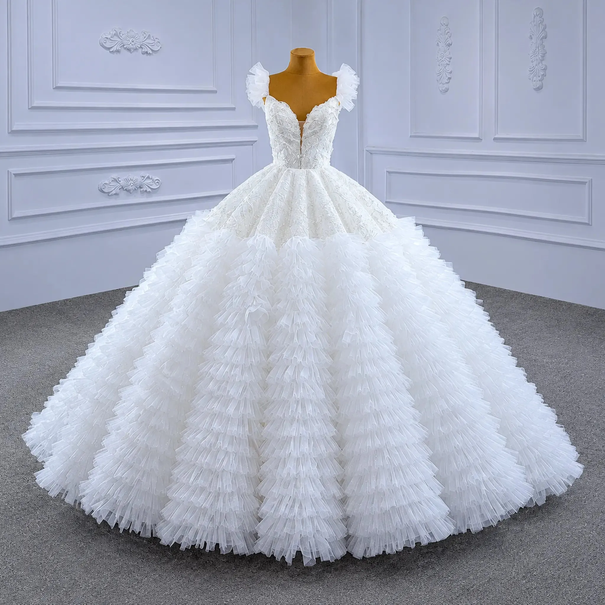 ChicSew Luxurious V-Neck Ball Gown A-Line Wedding Dress sold by ChicSew product image thumbnail 4