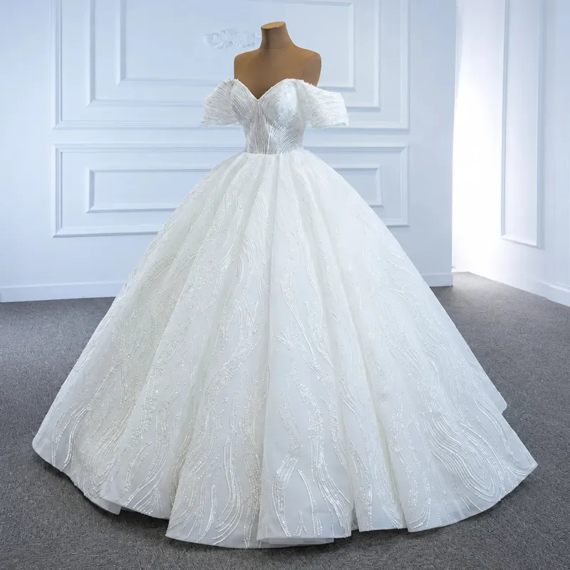 ChicSew Luxurious Off Shoulder Ball Gown A-Line Wedding Dress With Sequin made by ChicSew