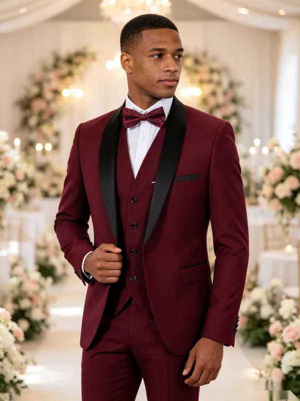 Color Blocking 2 Piece Men's Suit with Regular Fit and Sophisticated Peak Lapel made by ChicSew