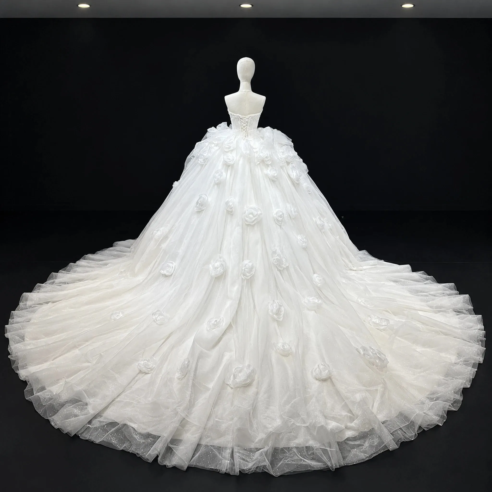 ChicSew Strapless Ball Gown Wedding Dress With 3D Flowers sold by ChicSew product image thumbnail 3