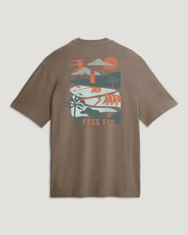 Pūpūkea Relaxed Graphic Tee - Fossil made by Free Fly Apparel