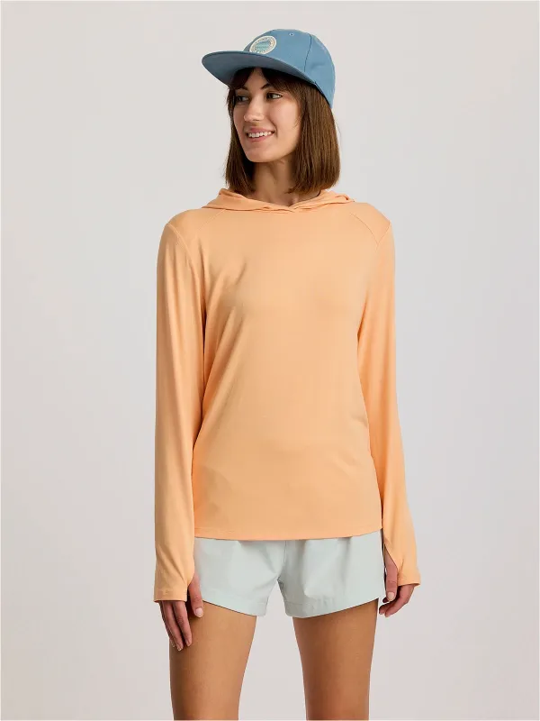 Women's Bamboo Shade Hoodie II - Tropic Orange made by Free Fly Apparel