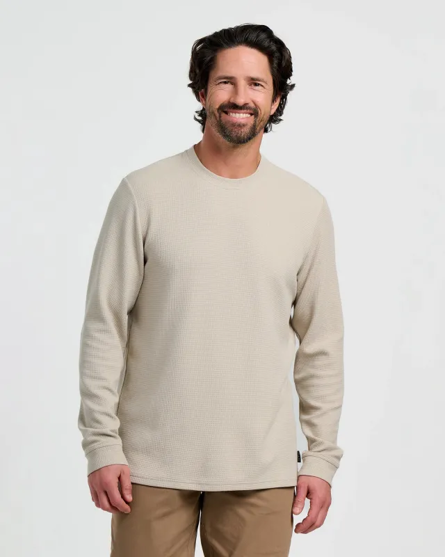 Men's Waffle Crew - Sandstone sold by Free Fly Apparel