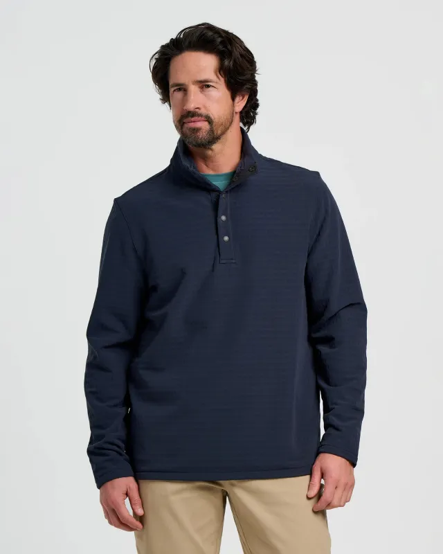 Men's Gridback Fleece Snap Pullover - Deep Navy sold by Free Fly Apparel