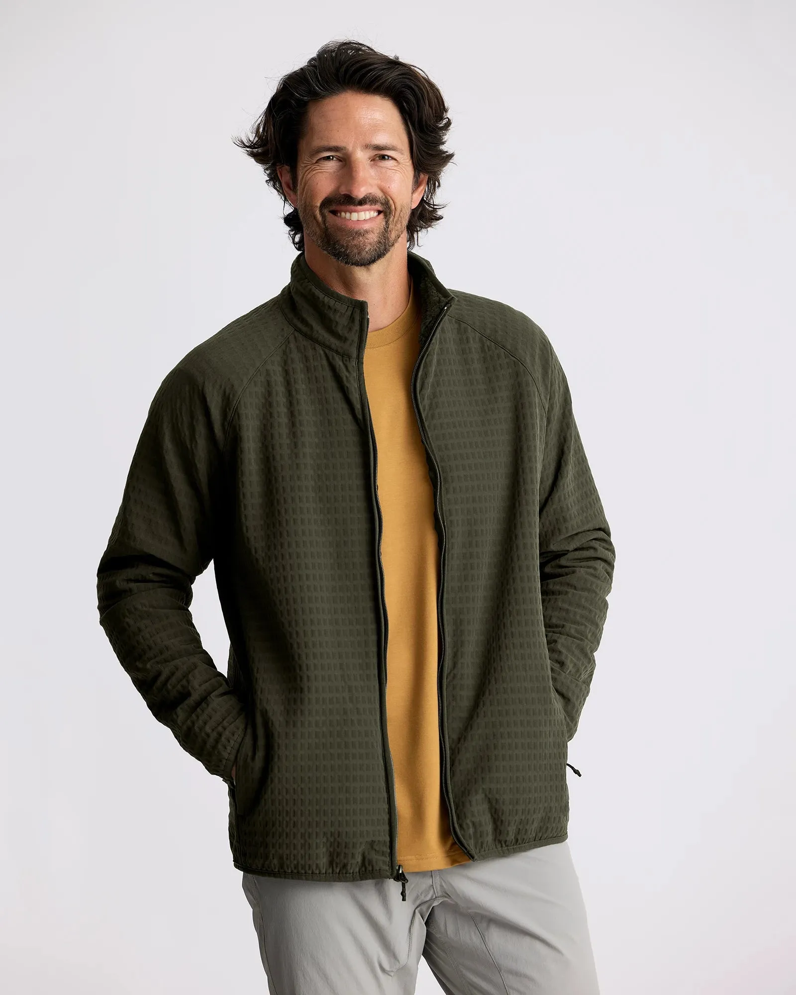Men's Gridback Fleece Jacket - Dark Forest sold by Free Fly Apparel