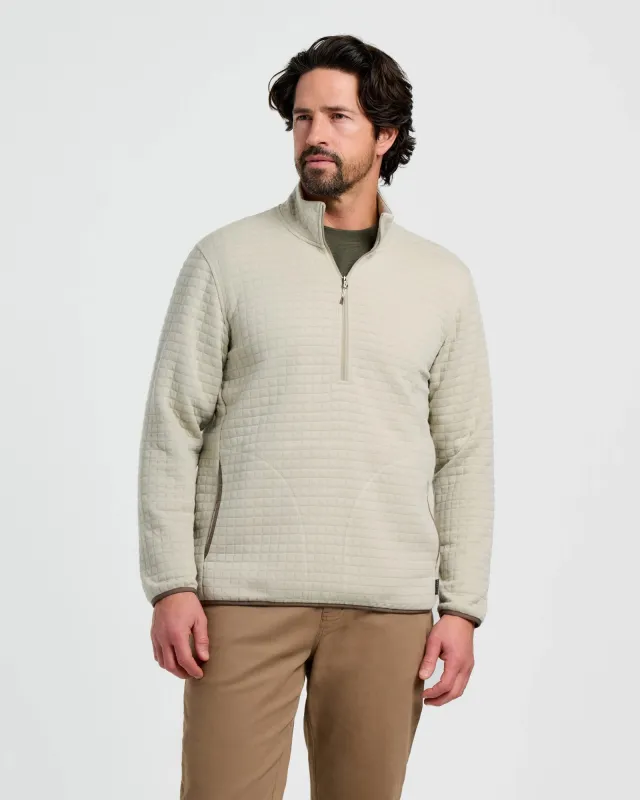 Men's Downvalley Quarter Zip - Heather Sandstone sold by Free Fly Apparel