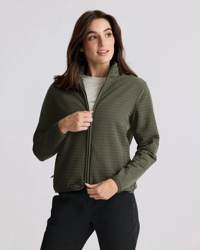 Women's Gridback Fleece Jacket - Dark Forest sold by Free Fly Apparel
