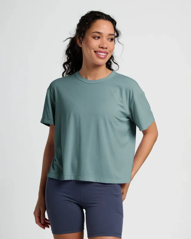 Women's Elevate Lightweight Tee - Stormy Sea sold by Free Fly Apparel