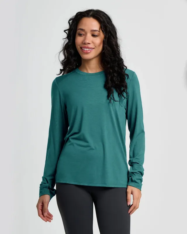 Women's Bamboo Shade Long Sleeve II - Sea Pine sold by Free Fly Apparel
