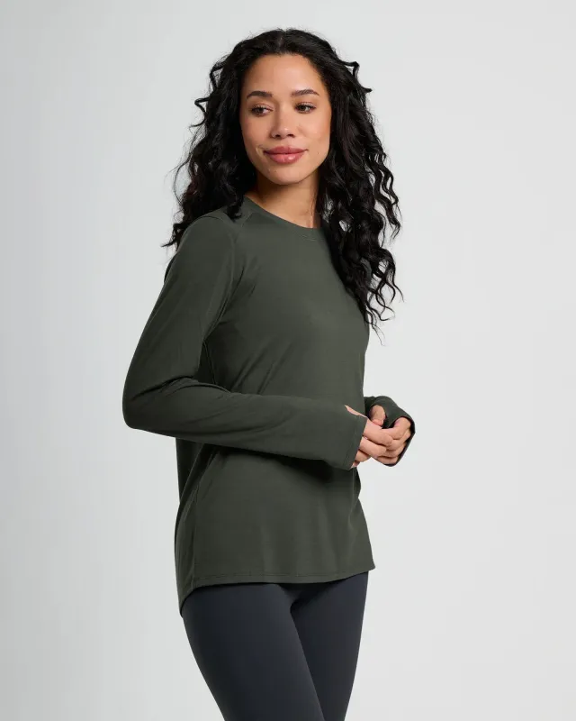 Women's Bamboo Shade Long Sleeve II - Dark Forest sold by Free Fly Apparel