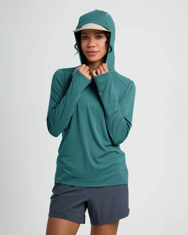 Women's Bamboo Shade Hoodie II - Sea Pine sold by Free Fly Apparel
