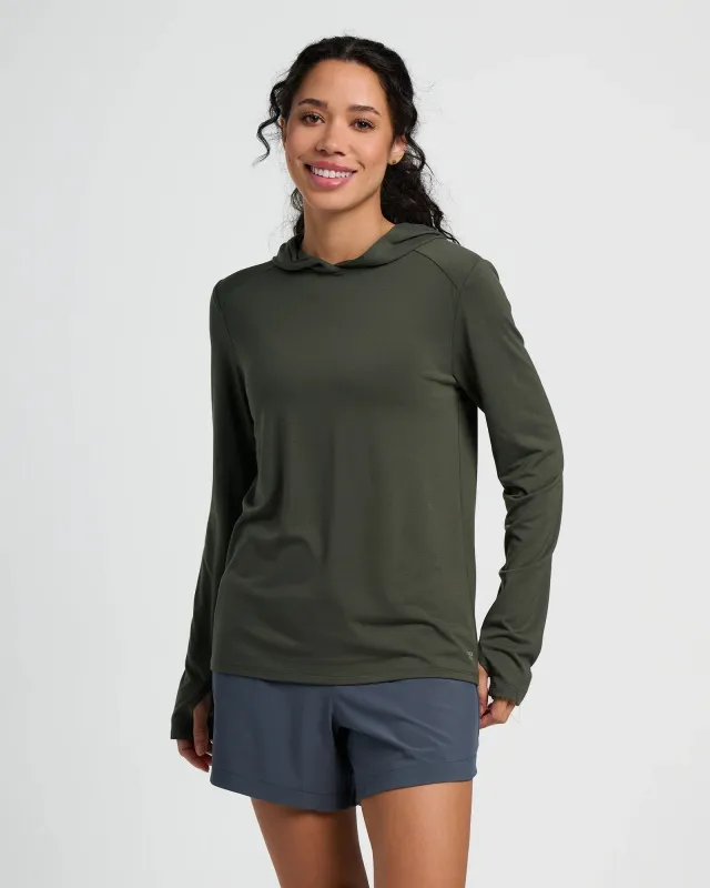 Women's Bamboo Shade Hoodie II - Dark Forest made by Free Fly Apparel