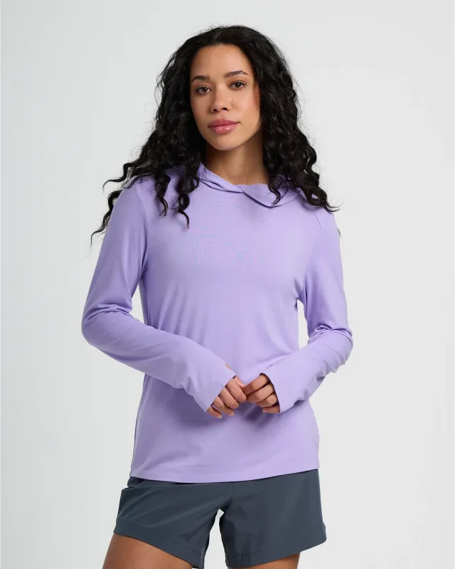 Women's Bamboo Shade Hoodie II - Bright Lavender made by Free Fly Apparel