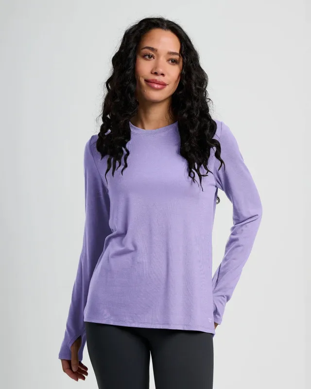 Women's Bamboo Shade Long Sleeve II - Bright Lavender sold by Free Fly Apparel
