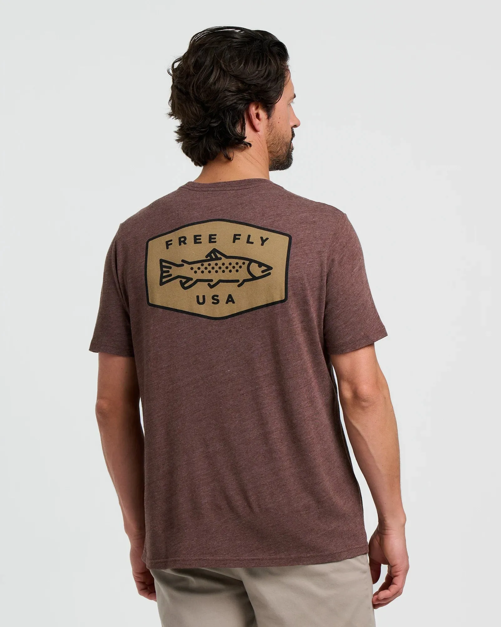 Freshwater Tee - Heather Chestnut sold by Free Fly Apparel